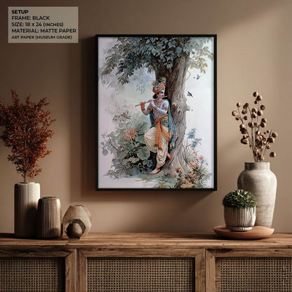 Shree Krishna Playing Flute Painting – Vastu Wall Art