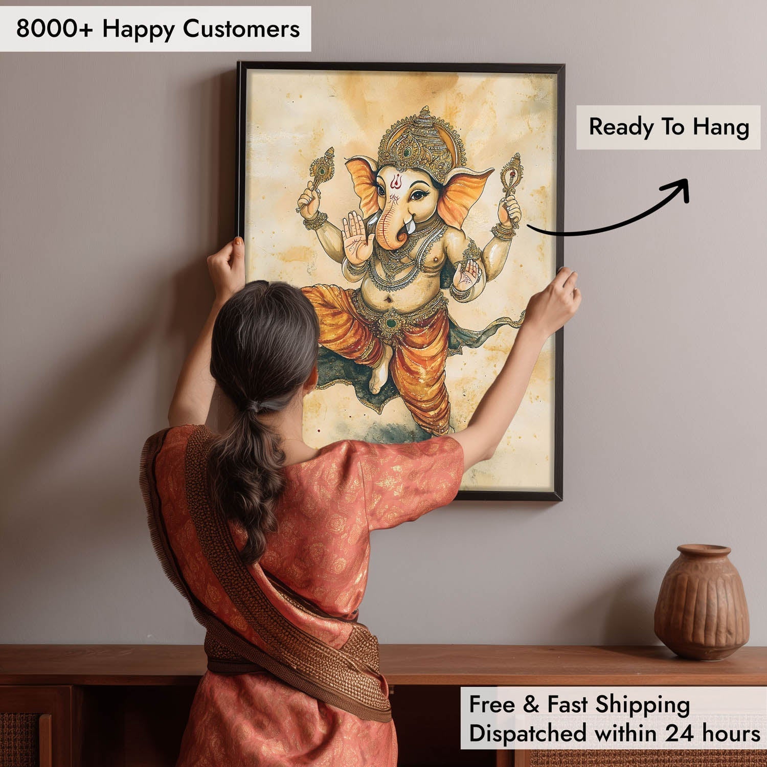 Bal Ganesh Dancing - Vastu Painting