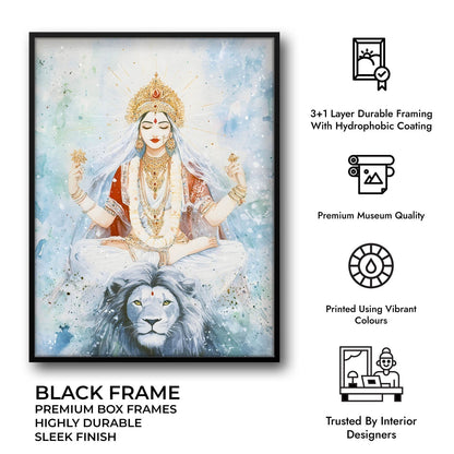 Goddess Durga in Himalaya - God Painting