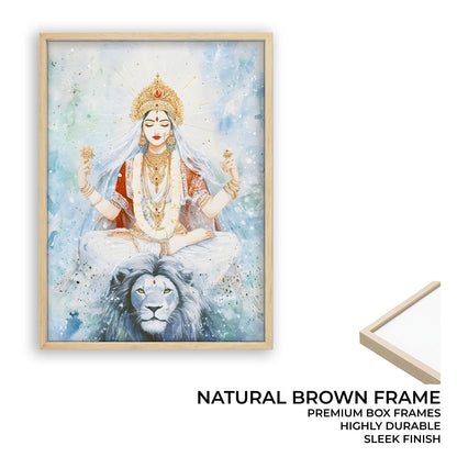 Goddess Durga in Himalaya - God Painting