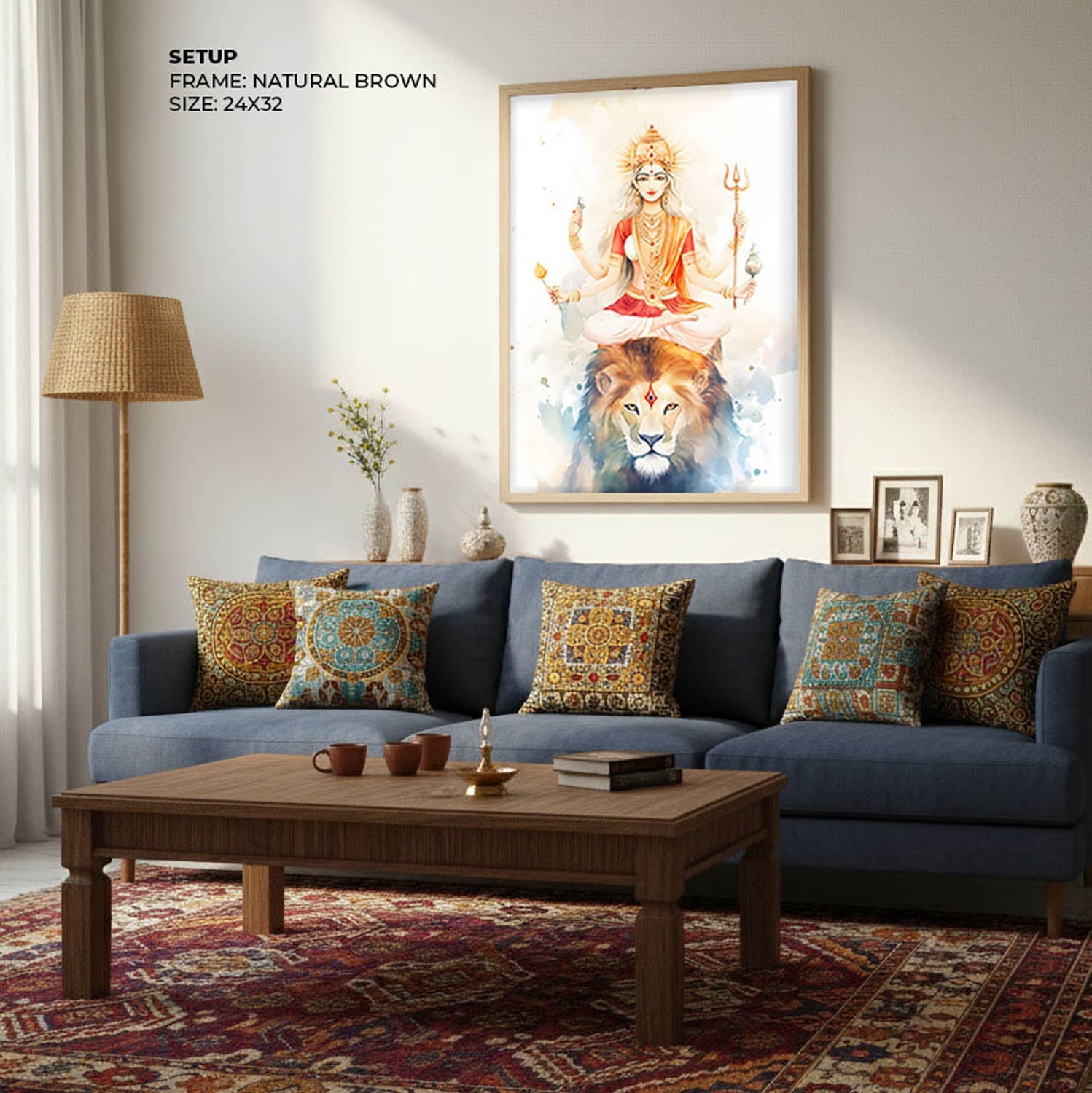 Goddess Durga on Lion - Vastu Painting