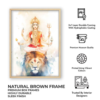 Goddess Durga on Lion - Vastu Painting