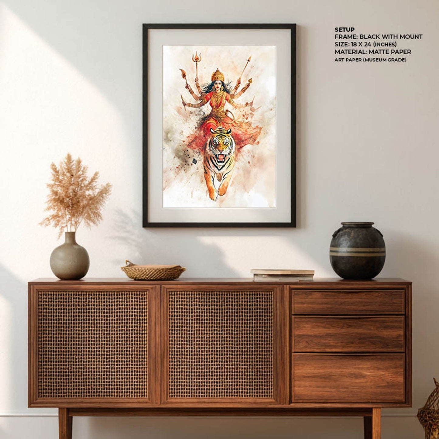 Goddess Durga on Tiger - Vastu Painting