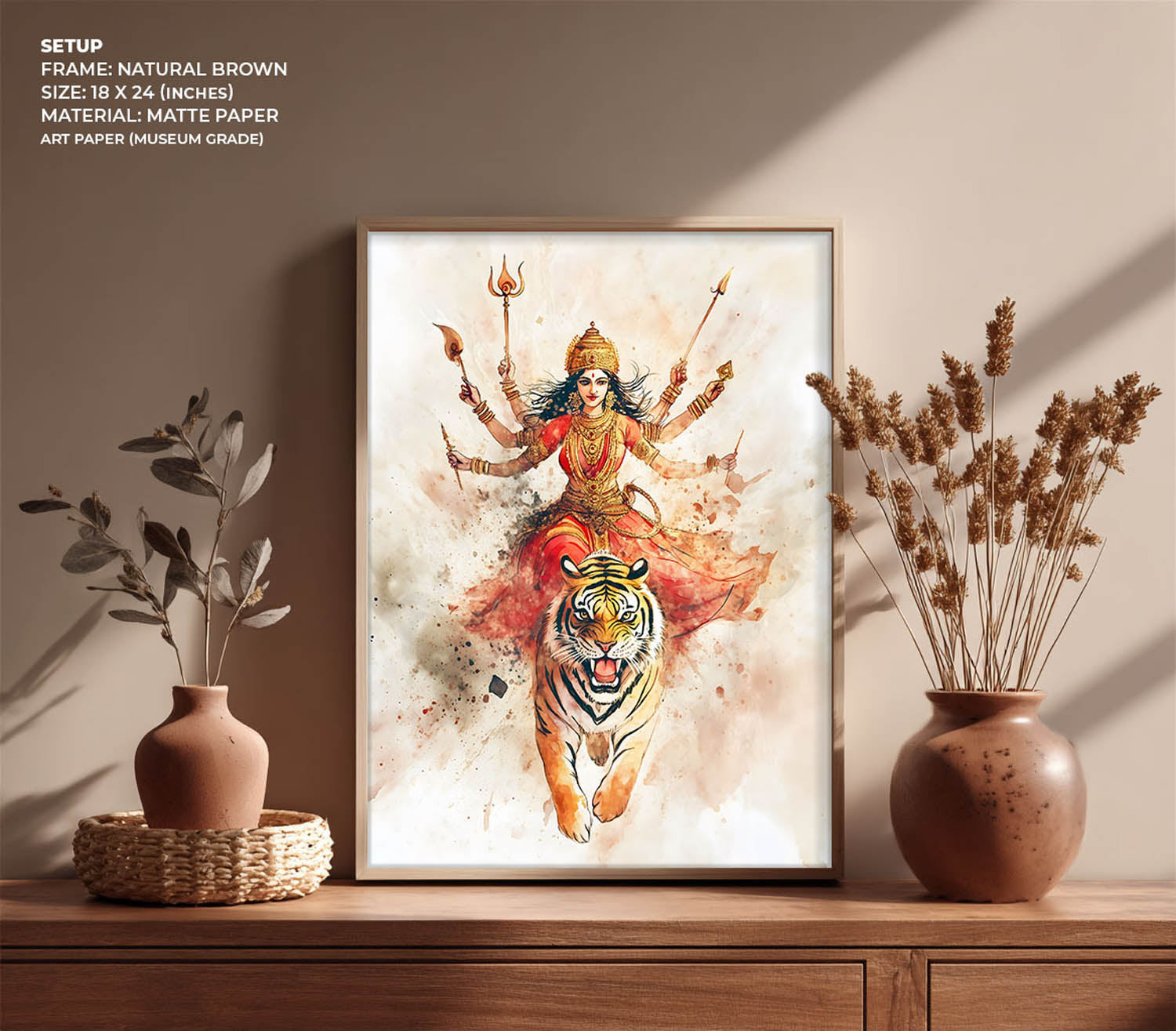 Goddess Durga on Tiger - Vastu Painting
