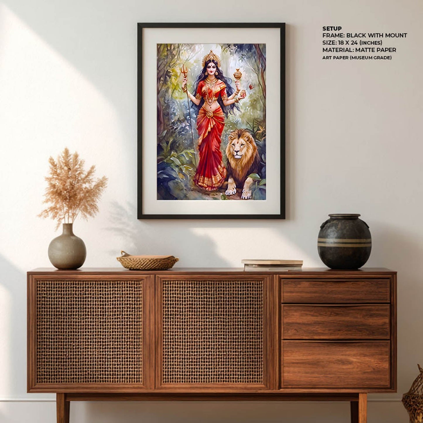 Goddess Durga with Lion - Vastu Painting
