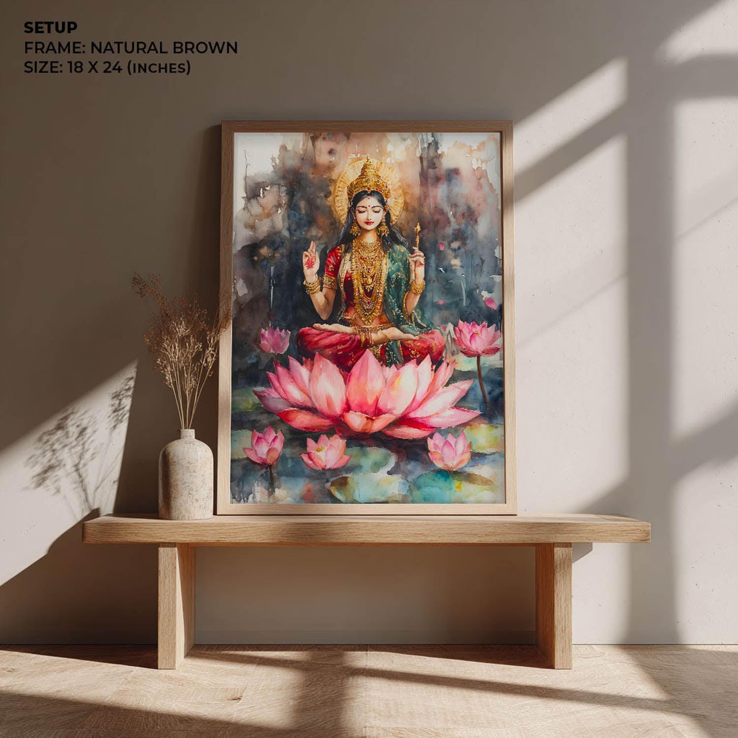 Goddess Laxmi amongst Lotuses - Vastu Painting