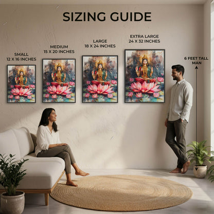 Goddess Laxmi amongst Lotuses - Vastu Painting
