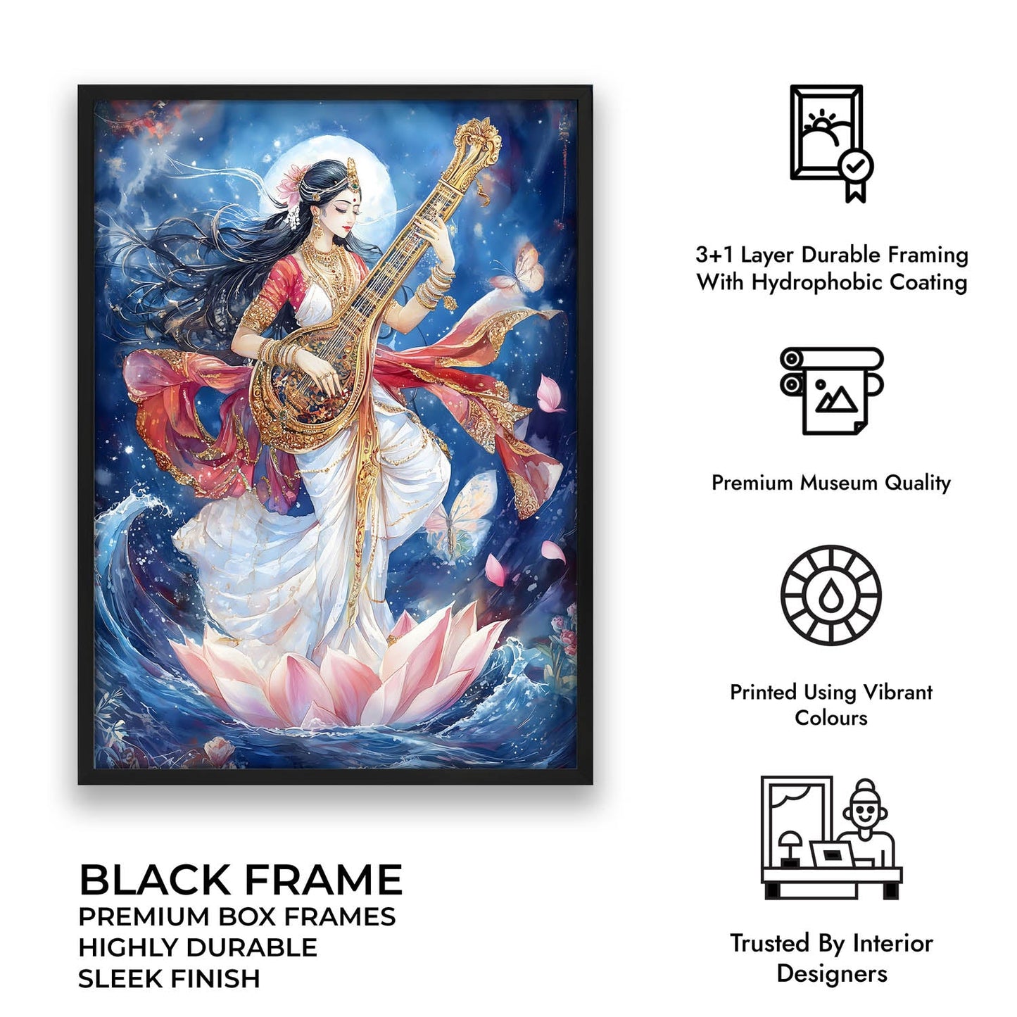Goddess Saraswati Dancing - Vastu Painting