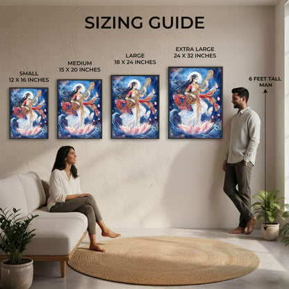 Goddess Saraswati Dancing - Vastu Painting