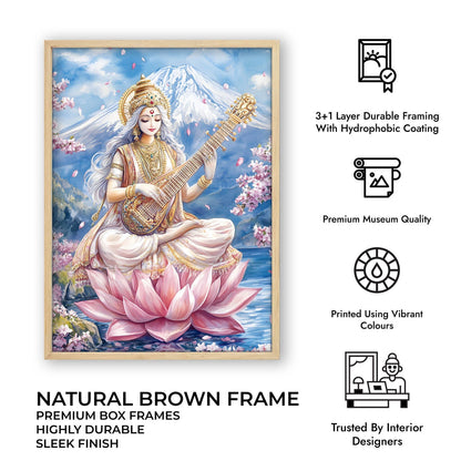 Goddess Saraswati in Himalaya  - Vastu Painting