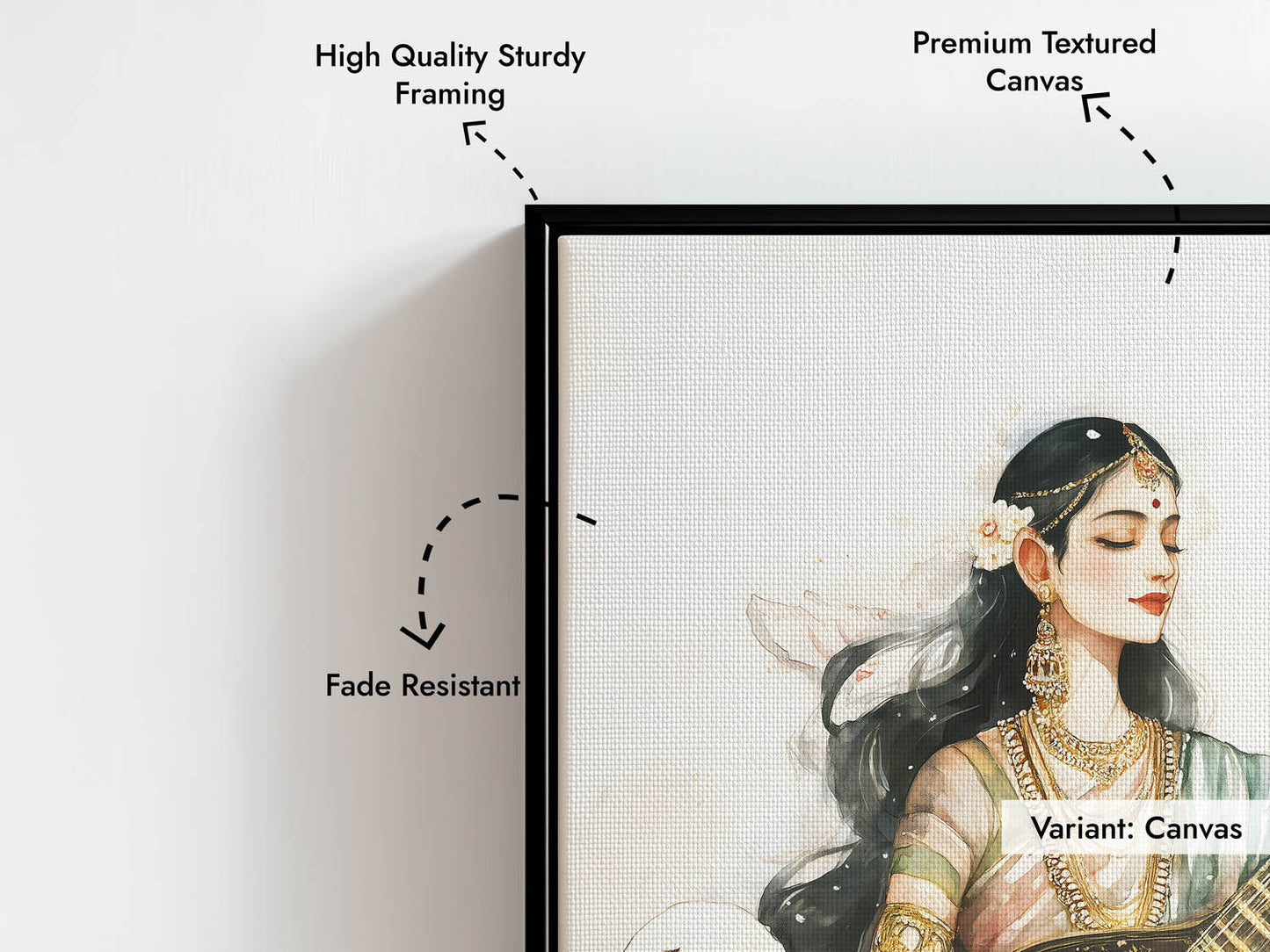 Goddess Saraswati sitting on Swan - Vastu Painting
