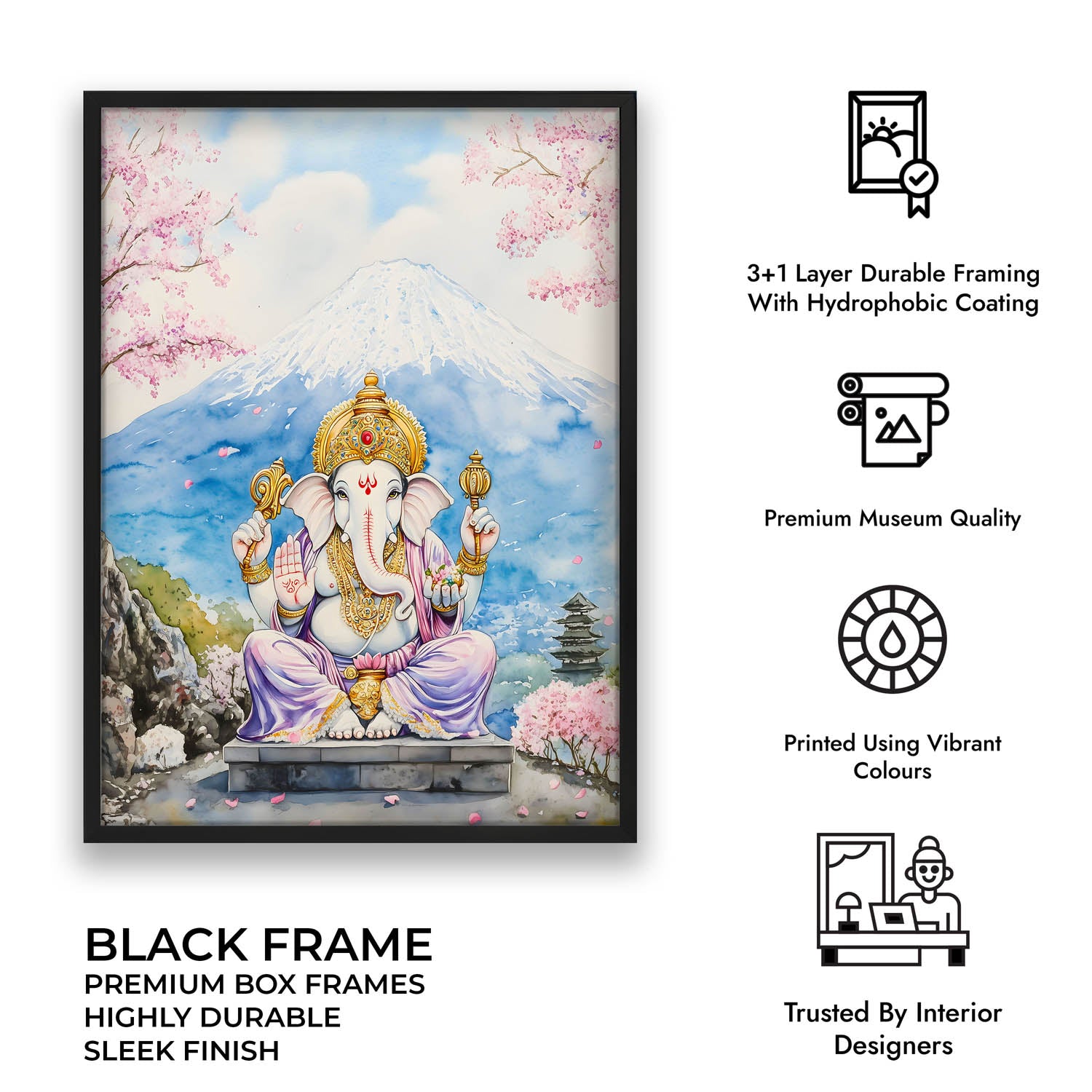 Lord Ganesha sitting in Himalaya - Vastu Painting