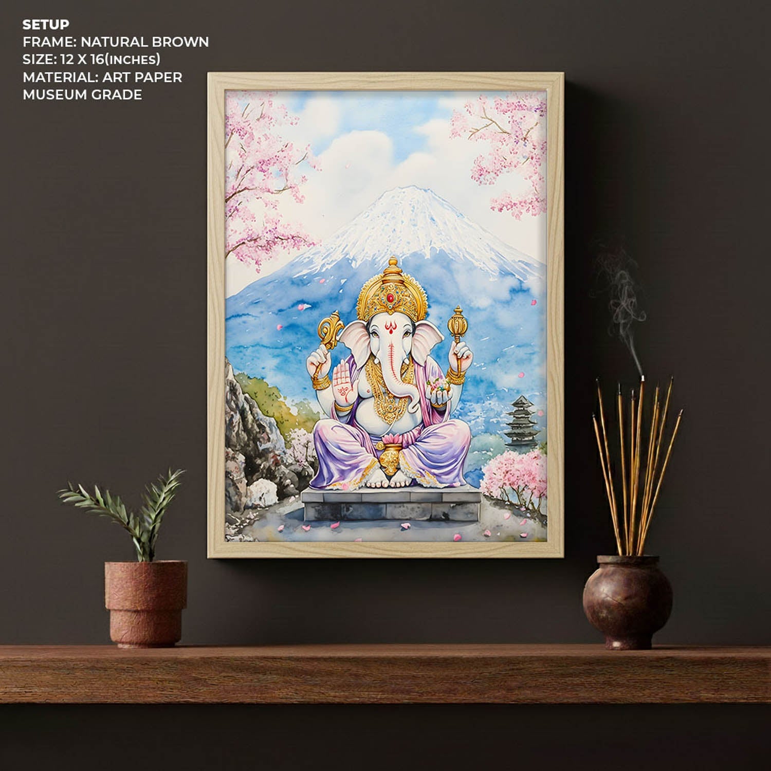 Lord Ganesha sitting in Himalaya - Vastu Painting