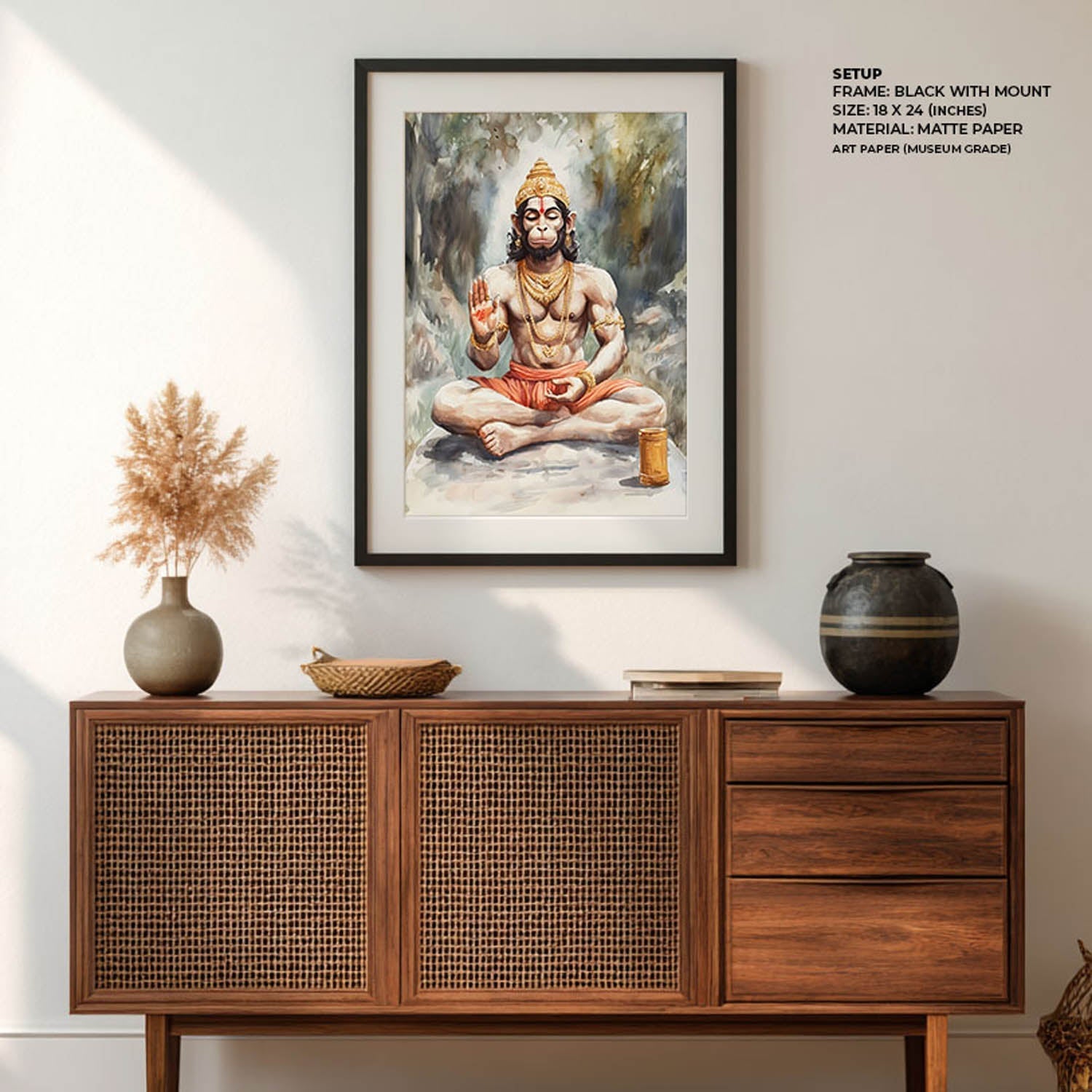 Lord Hanuman Meditating - Vastu Painting