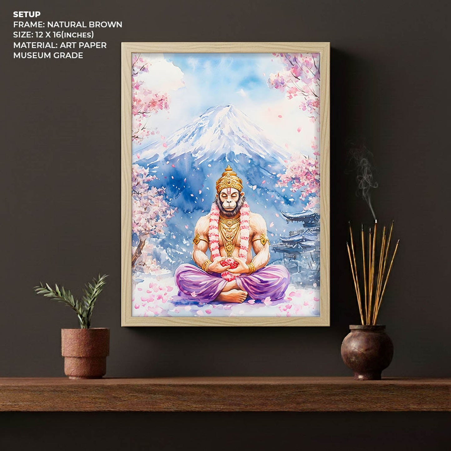 Lord Hanuman in Himalaya - Vastu Painting