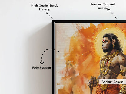 Lord Hanuman on Mountain Top - God Painting