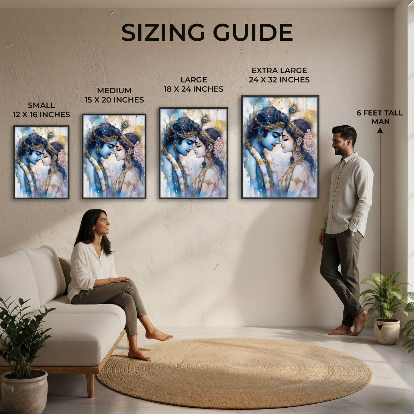 Lord Krishna & Goddess Radha - Vastu Painting