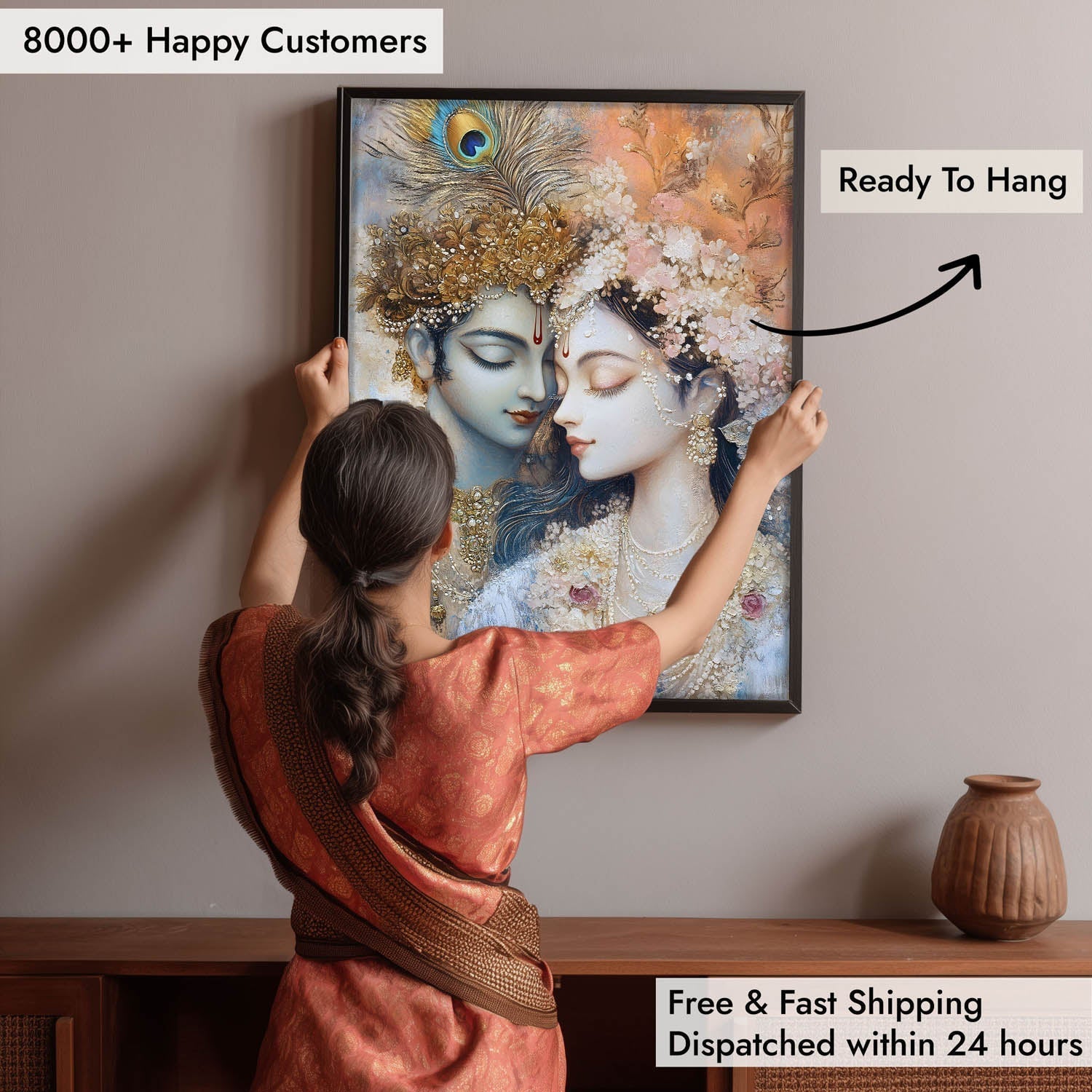 Lord Krishna & Radha - Vastu Painting