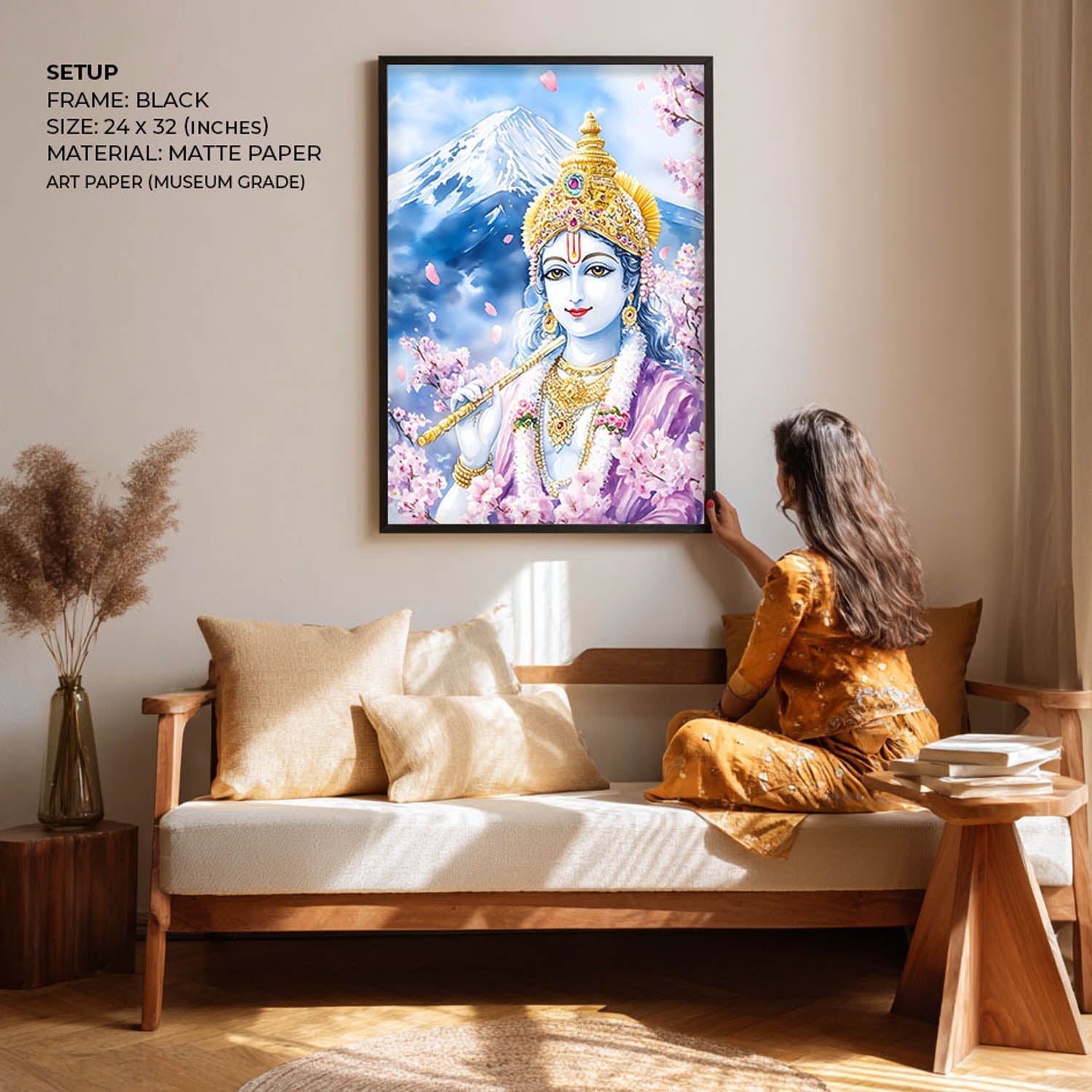 Lord Krishna in Himalaya - Vastu Painting