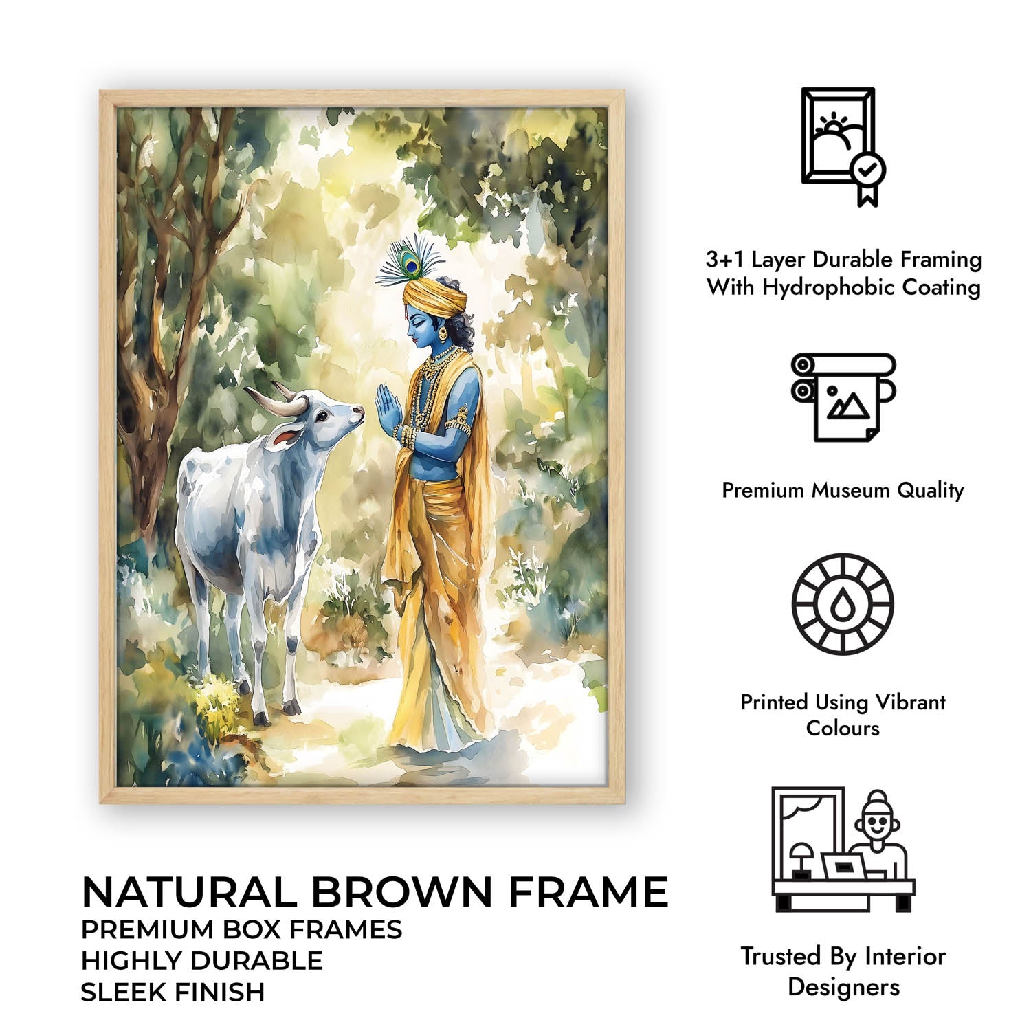 Lord Krishna with Cow - Vastu Painting