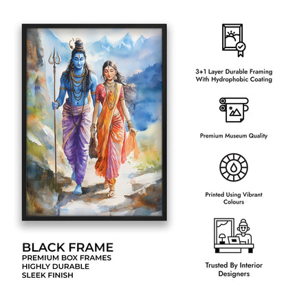 Lord Shiv & Goddess Parvati - Vastu Painting