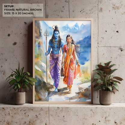 Lord Shiv & Goddess Parvati - Vastu Painting