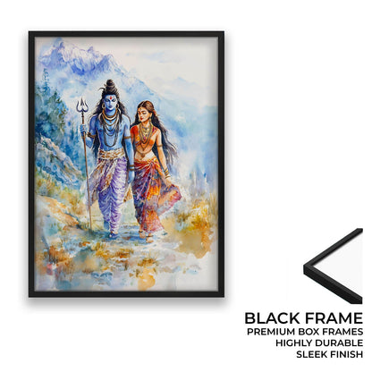 Lord Shiv & Goddess Parvati in Himalaya  - Vastu Painting