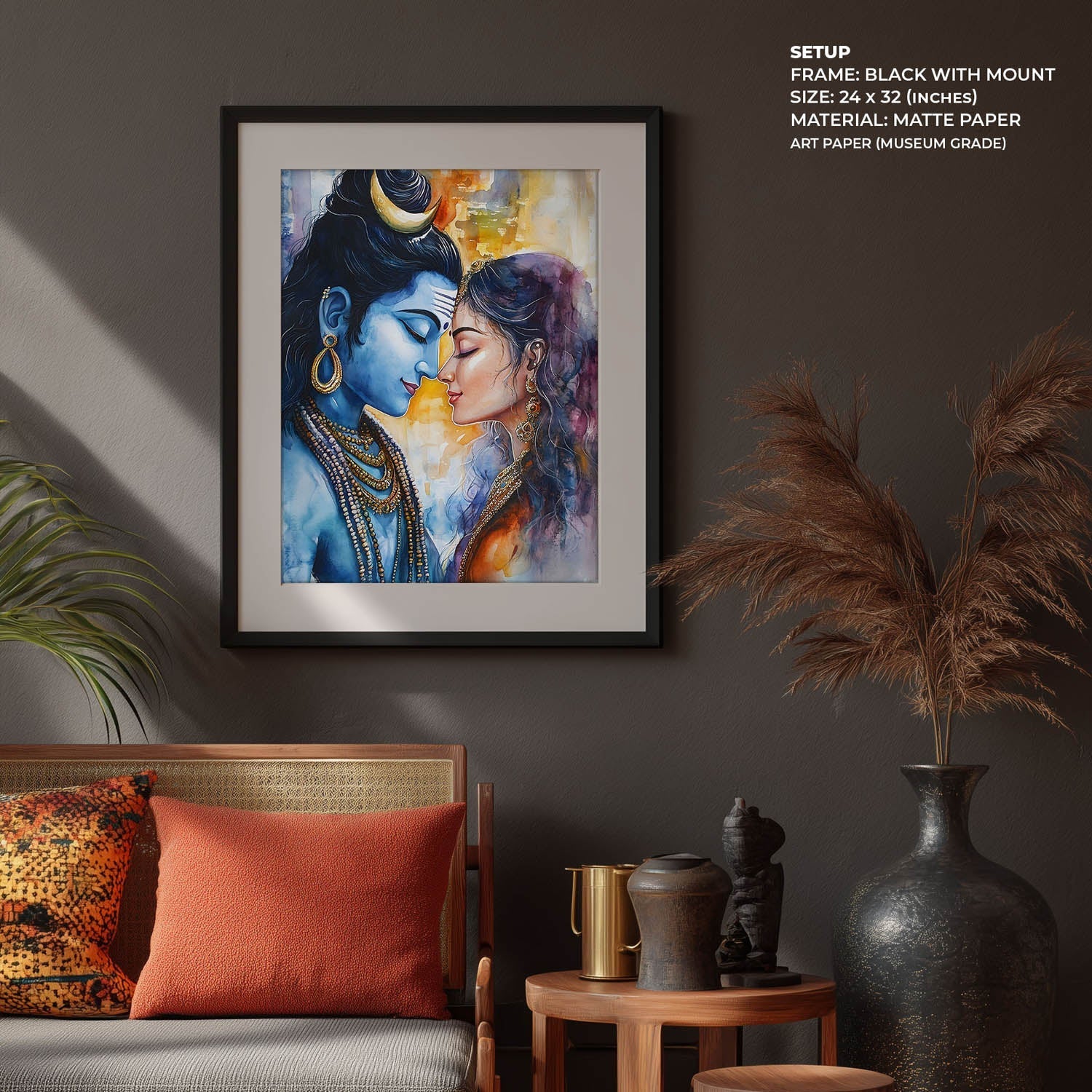 Lord Shiva and Goddess Parvati - Vastu Painting