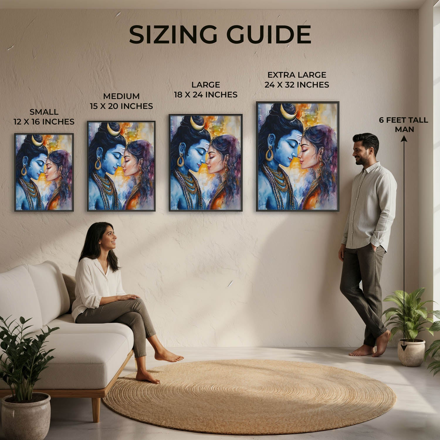 Lord Shiva and Goddess Parvati - Vastu Painting
