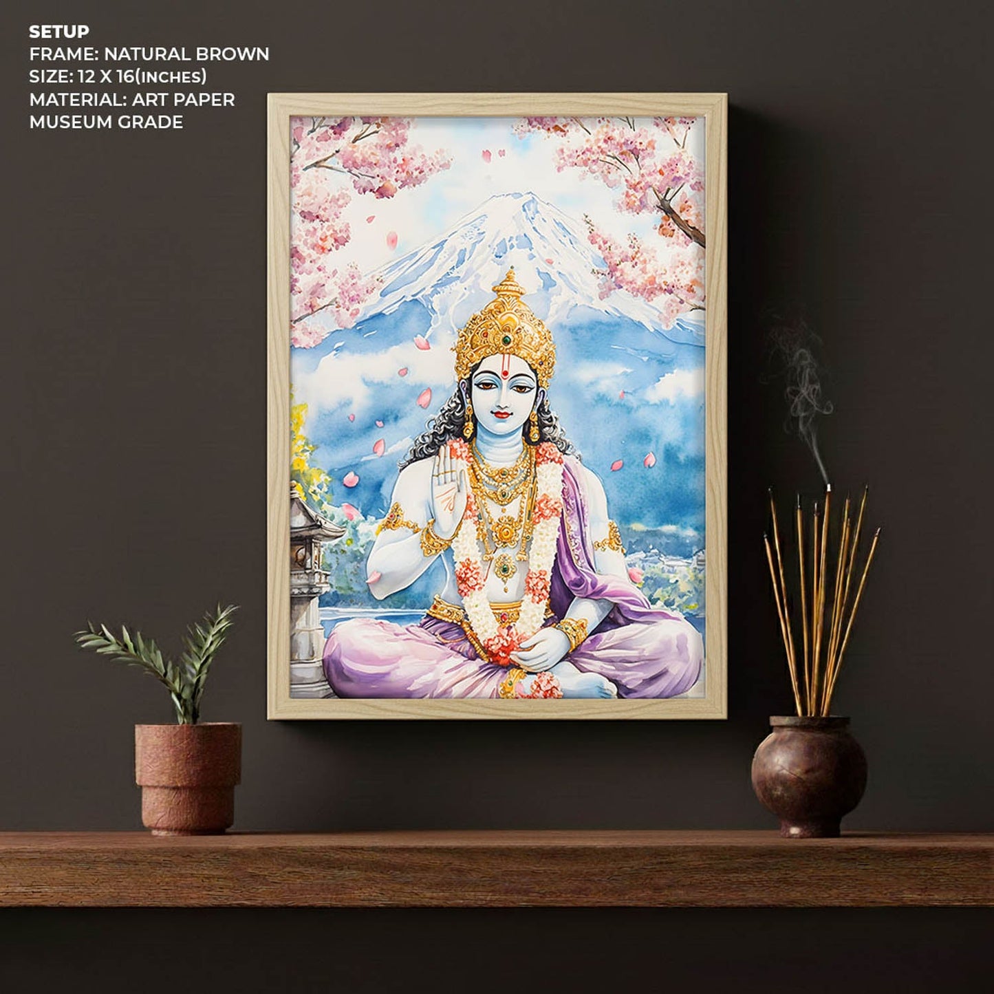 Lord Vishnu in Himalaya  - Vastu Painting