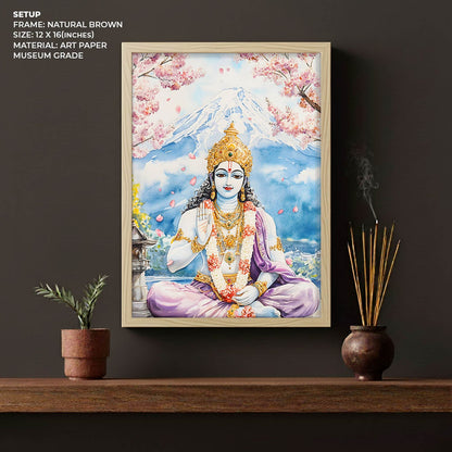 Lord Vishnu in Himalaya  - Vastu Painting