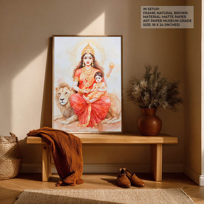 Maa Durga on Lion - Vastu Painting