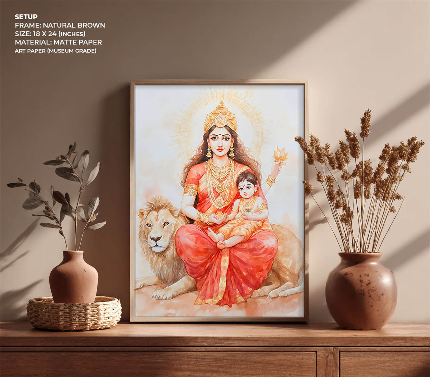 Maa Durga on Lion - Vastu Painting