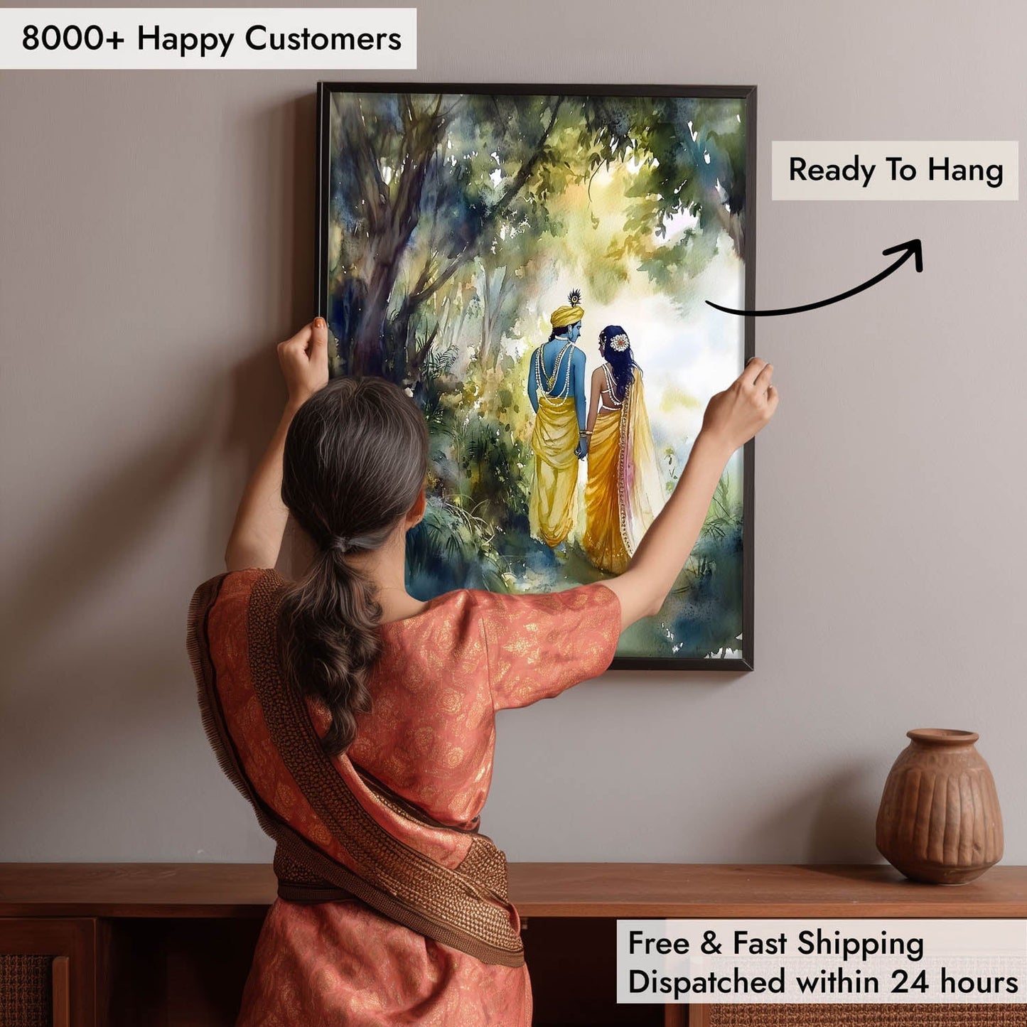 Radha & Krishna in Forest  - Vastu Painting