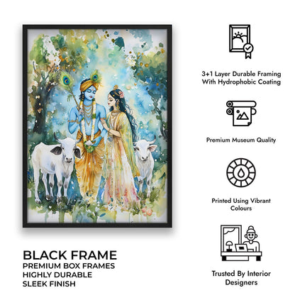 Radha & Krishna with Cows - Vastu Painting