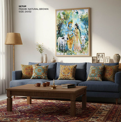 Radha & Krishna with Cows - Vastu Painting
