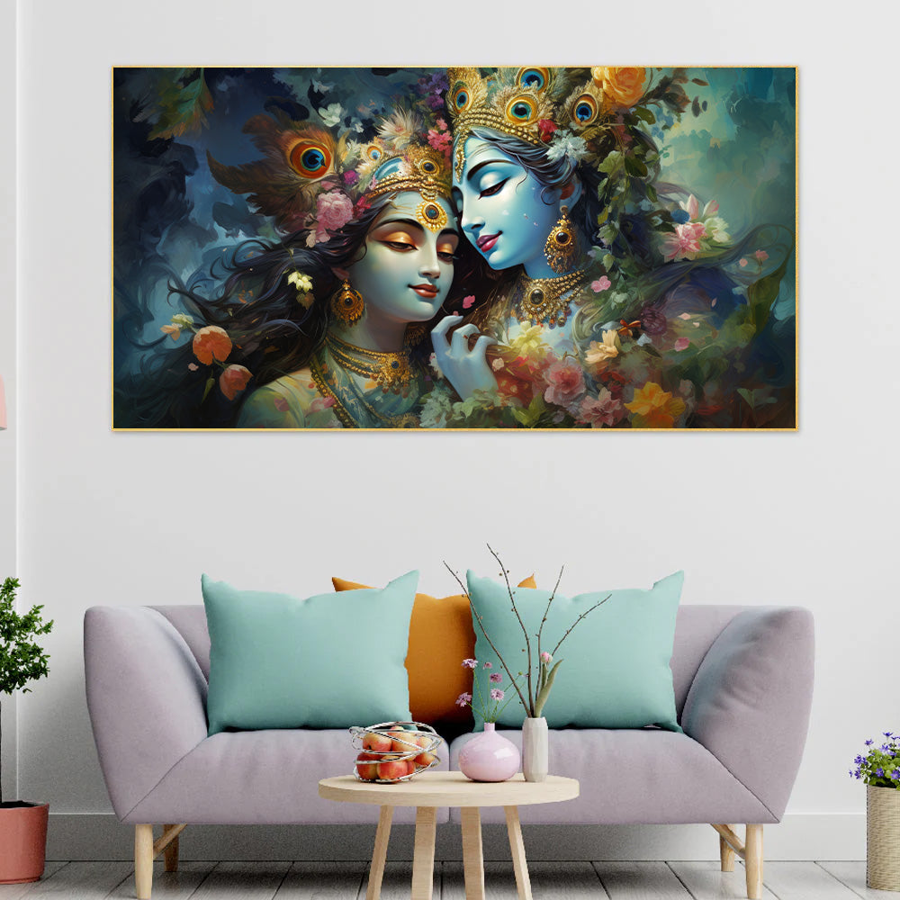 Beautiful painting Radha Krishna Wall Painting for Living Room, Bedroom, Office.