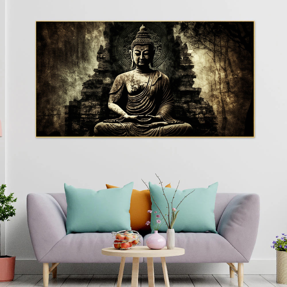 Buddha statue Canvas Wall Painting for Living Room, Bedroom, Office.