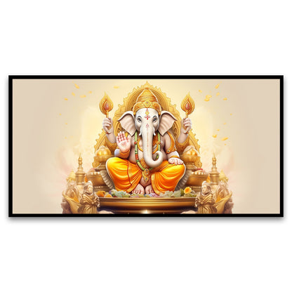 Illustration Ganesha Canvas Wall Painting for Living Room, Bedroom, Office.