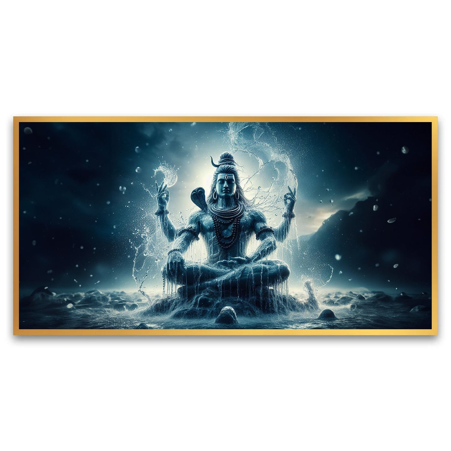 Water form lord shiva Canvas Wall Painting for Living Room, Bedroom, Office.