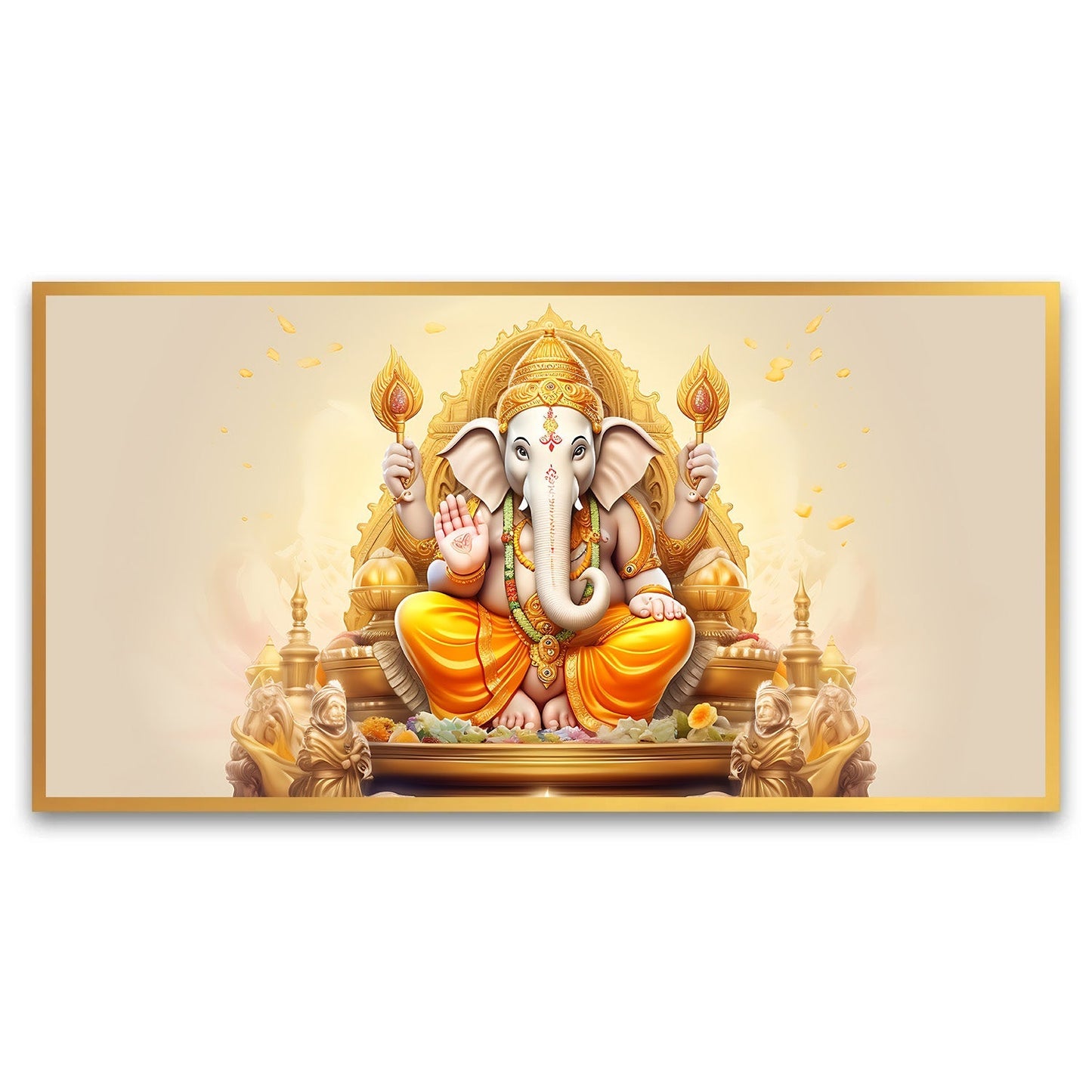 Illustration Ganesha Canvas Wall Painting for Living Room, Bedroom, Office.
