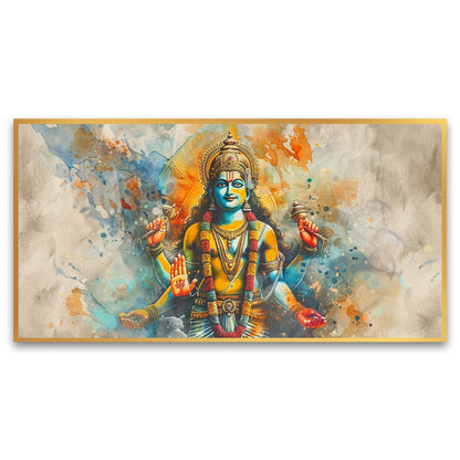 Hand draw watercolor Vishnu for Living Room, Bedroom, Office.