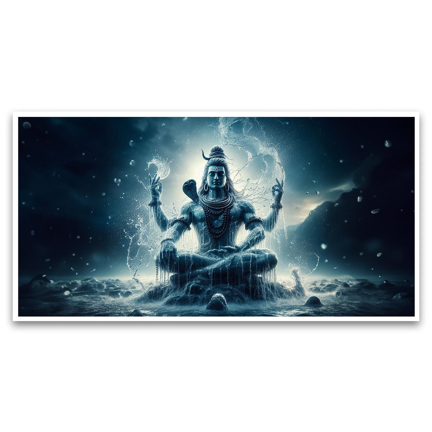 Water form lord shiva Canvas Wall Painting for Living Room, Bedroom, Office.