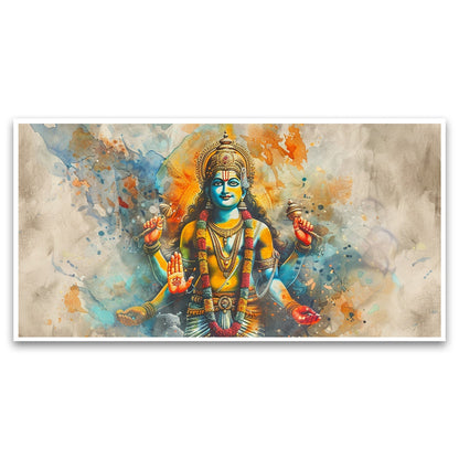 Hand draw watercolor Vishnu for Living Room, Bedroom, Office.