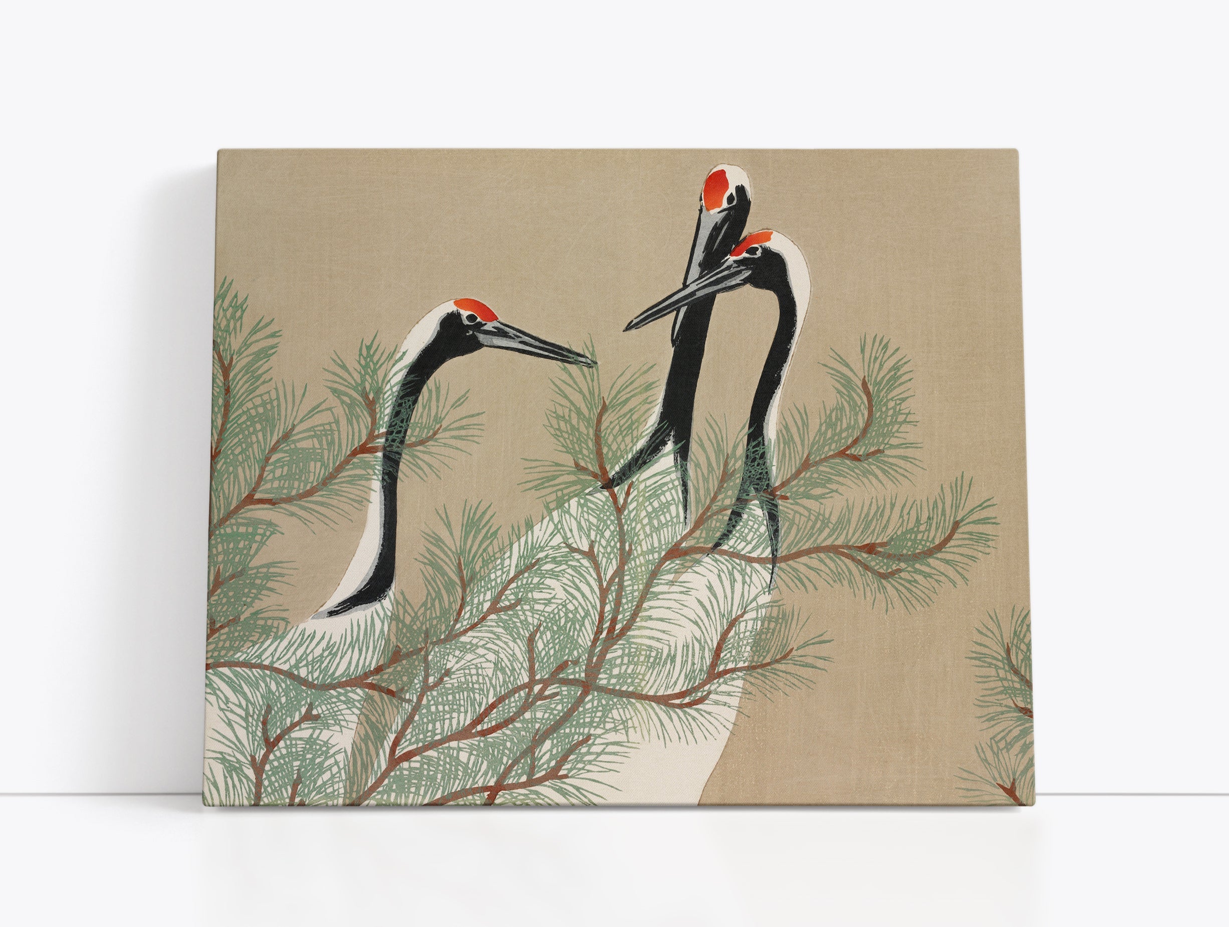 Cranes from Momoyogusa – Flowers of a Hundred Generations (1909) by Kamisaka Sekka // Wall Art Print