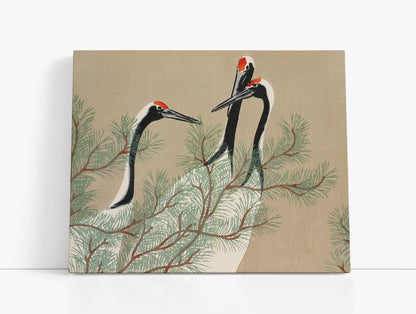 Cranes from Momoyogusa – Flowers of a Hundred Generations (1909) by Kamisaka Sekka // Wall Art Print