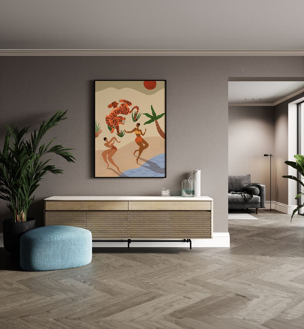 DANCING TIGER , ANIMAL PAINTINGS