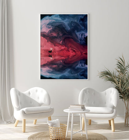 DEER MOON ABSTRACT , SURREAL ART PRINTS