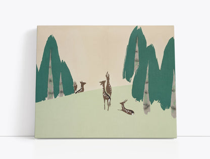 Deer from Momoyogusa – Flowers of a Hundred Generations (1909) by Kamisaka Sekka // Wall Art Print