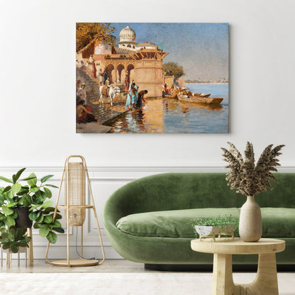 Along the Ghats of Mathura by Edwin Lord Weeks // Wall Art Print